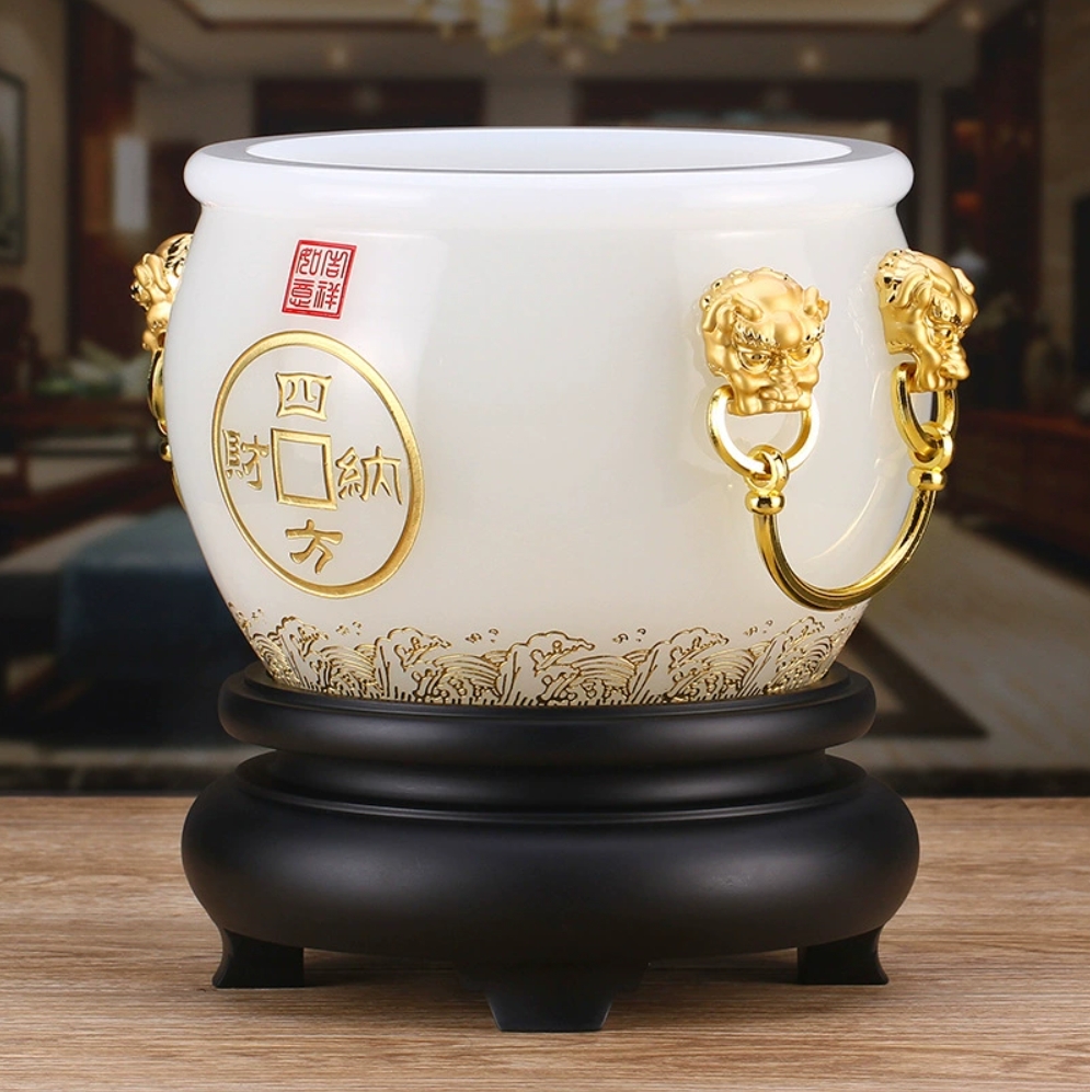 桌面琉璃聚宝盆招财盆